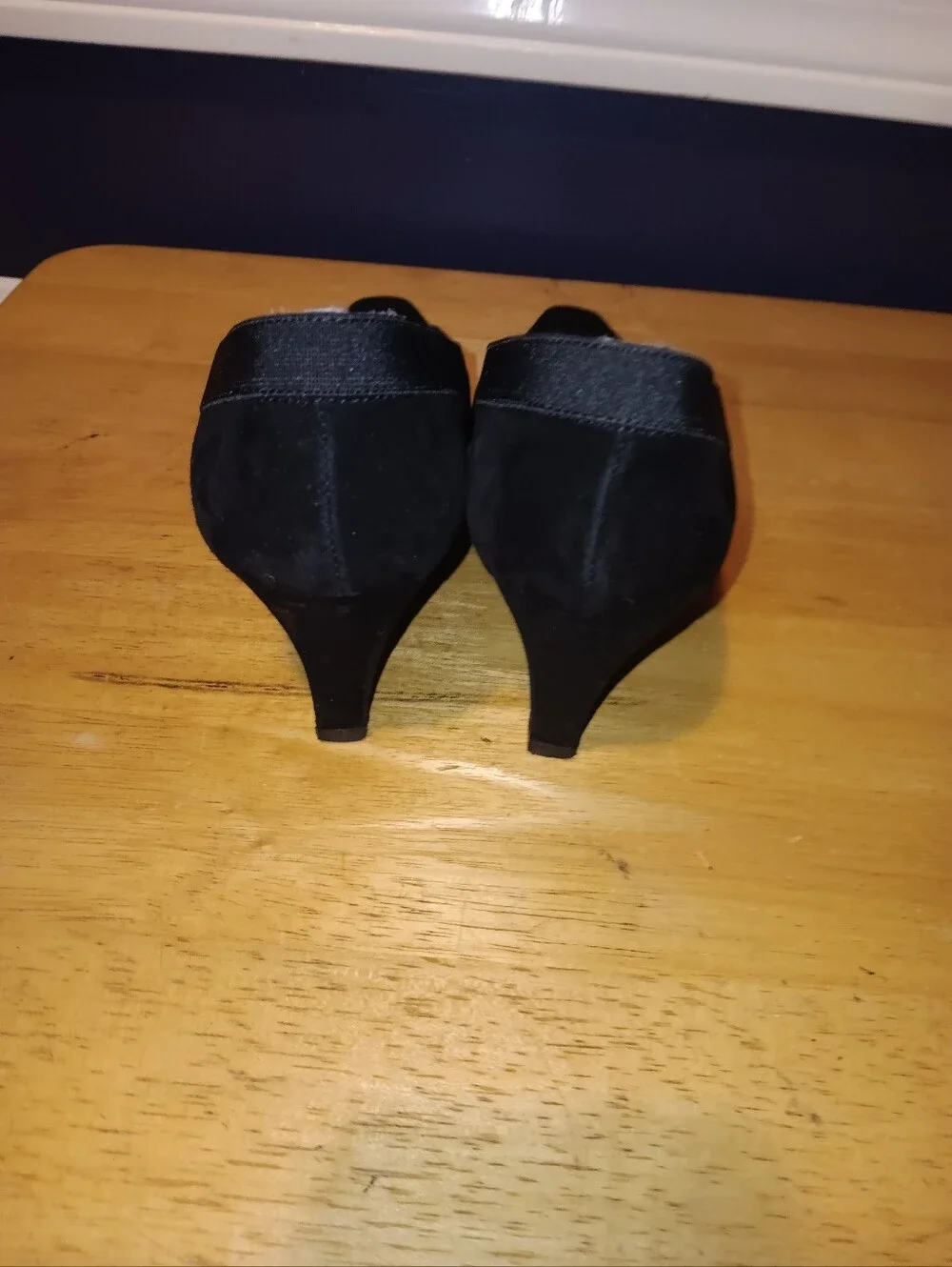 Stuart Weitzman Suede Black Square-Toe Slip-On Pumps Size 9